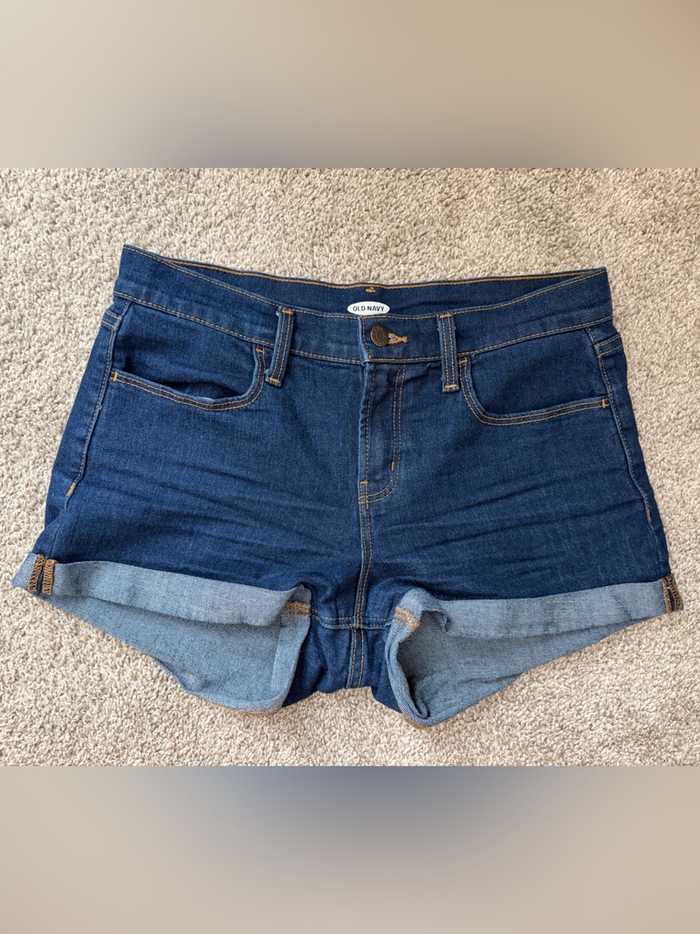 Old Navy Dark Blue Denim Cuffed Women’s Shorts